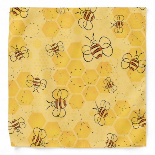 Bee Buzzing Honey Bees Bumblebee Art Bandana