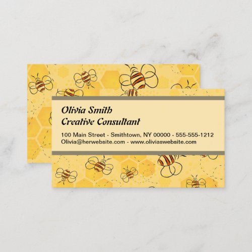 Bee Buzzing Honey Bees Bumblebee Art Business Card