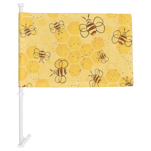 Bee Buzzing Honey Bees Bumblebee Art Car Flag