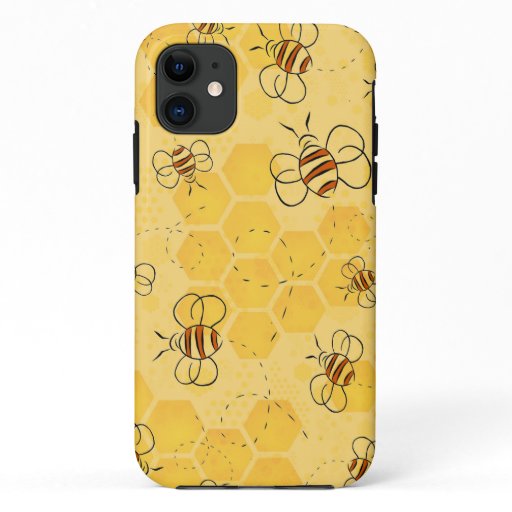 Bee Buzzing Honey Bees Bumblebee Art iPhone 11 Case