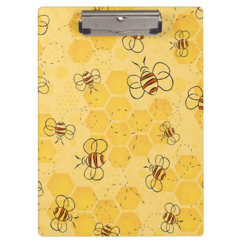 Bee Buzzing Honey Bees Bumblebee Art Clipboard
