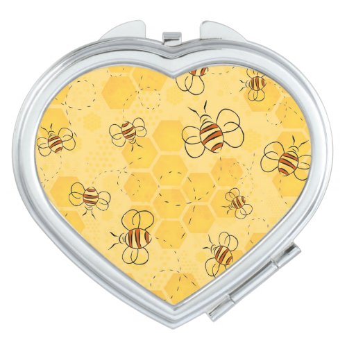 Bee Buzzing Honey Bees Bumblebee Art Compact Mirror
