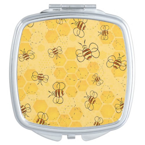 Bee Buzzing Honey Bees Bumblebee Art Compact Mirror