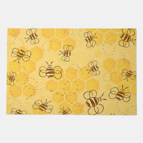 Bee Buzzing Honey Bees Bumblebee Art Doormat