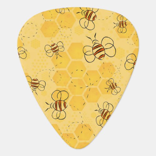 Bee Buzzing Honey Bees Bumblebee Art Guitar Pick