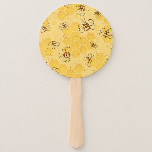 Bee Buzzing Honey Bees Bumblebee Art Hand Fan