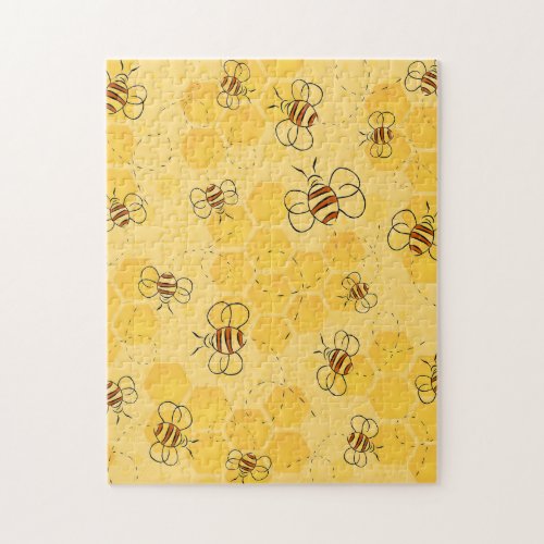 Bee Buzzing Honey Bees Bumblebee Art Jigsaw Puzzle