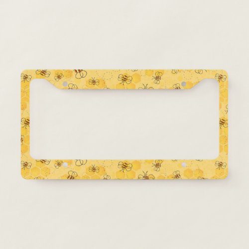 Bee Buzzing Honey Bees Bumblebee Art License Plate Frame