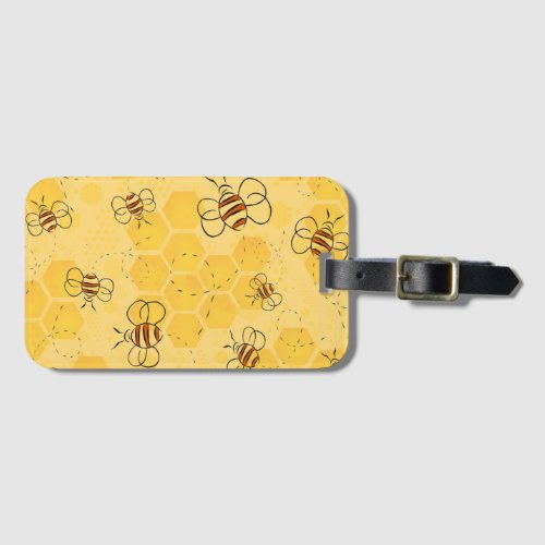 Bee Buzzing Honey Bees Bumblebee Art Luggage Tag