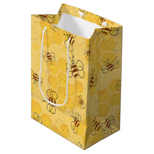 Bee Buzzing Honey Bees Bumblebee Art Medium Gift Bag