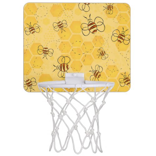 Bee Buzzing Honey Bees Bumblebee Art Mini Basketball Hoop