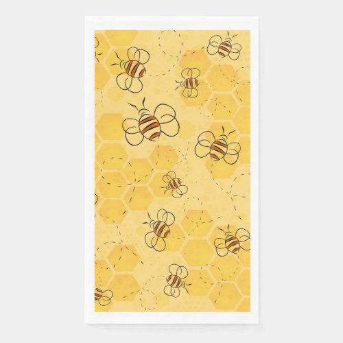 Bee Buzzing Honey Bees Bumblebee Art Paper Guest Towels