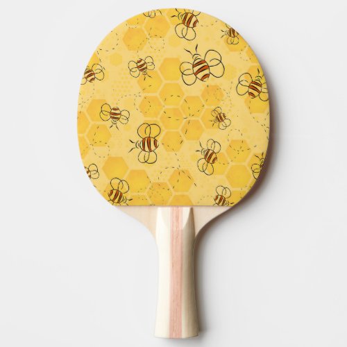 Bee Buzzing Honey Bees Bumblebee Art Ping Pong Paddle