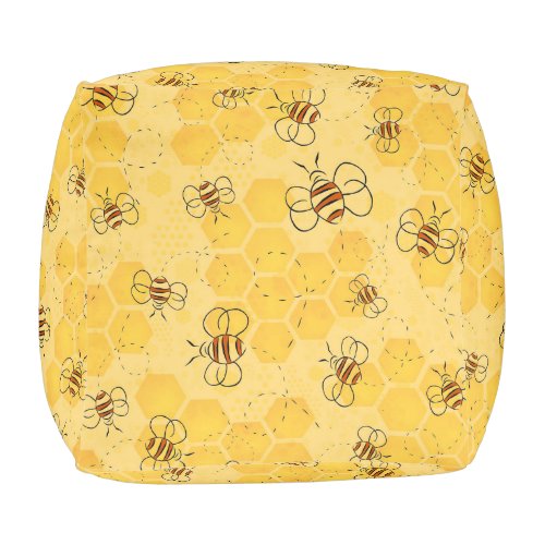 Bee Buzzing Honey Bees Bumblebee Art Pouf