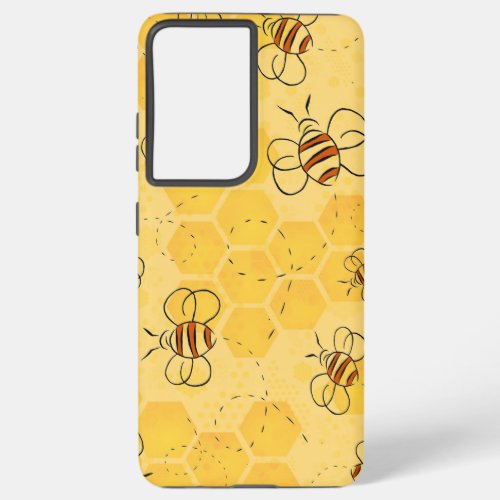 Bee Buzzing Honey Bees Bumblebee Art Samsung Galaxy S21 Ultra Case