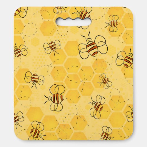 Bee Buzzing Honey Bees Bumblebee Art Seat Cushion