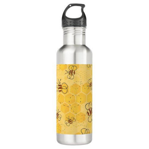 Bee Buzzing Honey Bees Bumblebee Art Stainless Steel Water Bottle