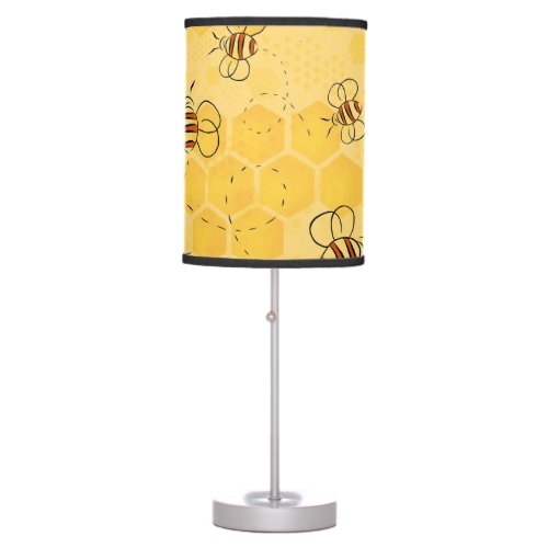 Bee Buzzing Honey Bees Bumblebee Art Table Lamp