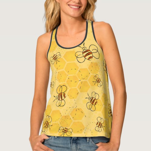 Bee Buzzing Honey Bees Bumblebee Art Tank Top