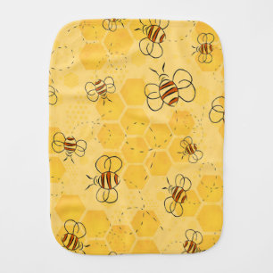 Bee Buzzing Honey Bees Cute  Baby Burp Cloth