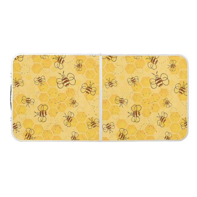 Bee Buzzing Honey Bees Cute  Beer Pong Table (Top)