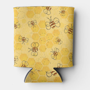 Bee Buzzing Honey Bees Cute Can Cooler