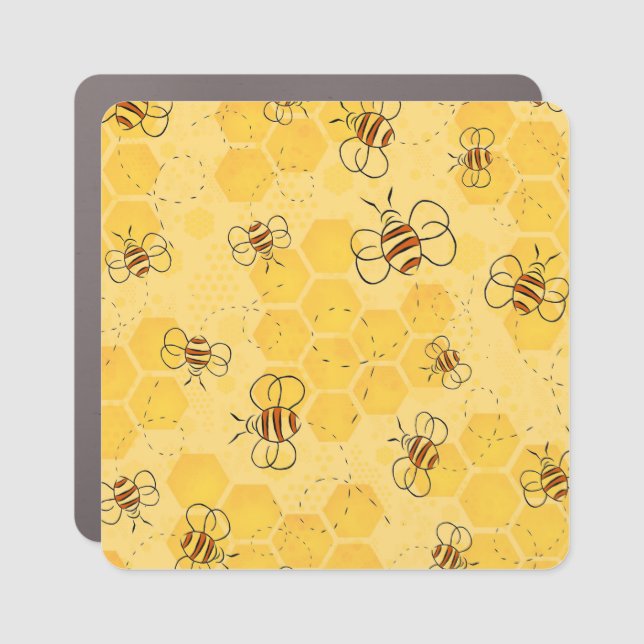 Bee Buzzing Honey Bees Cute  Car Magnet (Front)