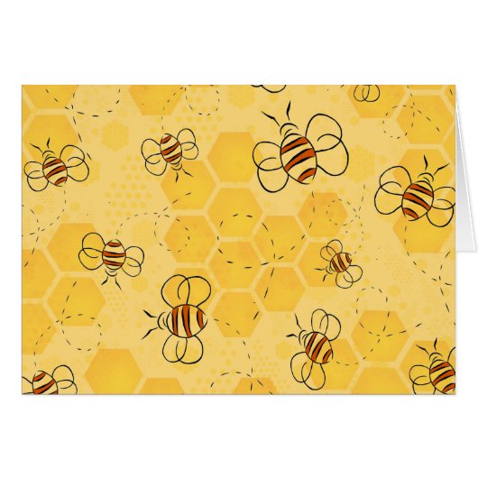 Bee Buzzing Honey Bees Cute  Cards (Front Horizontal)