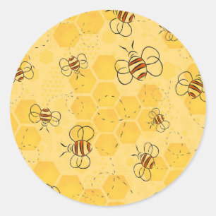 Bee Buzzing Honey Bees Cute Classic Round Sticker