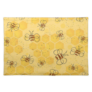 Bee Buzzing Honey Bees Cute  Cloth Placemat