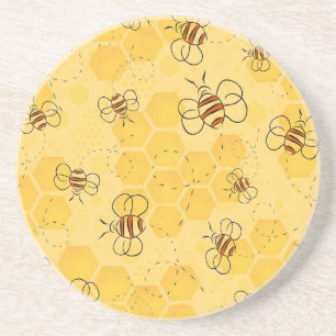 Bee Buzzing Honey Bees Cute Coaster