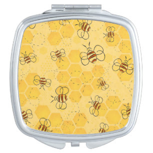 Bee Buzzing Honey Bees Cute Compact Mirror