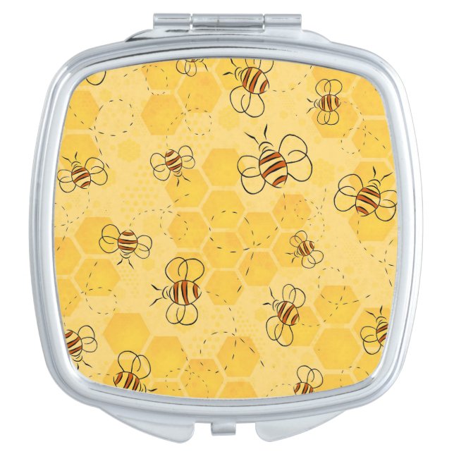 Bee Buzzing Honey Bees Cute  Compact Mirror (Front)