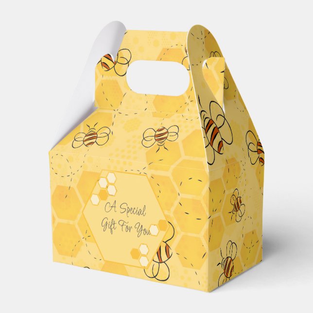 Bee Buzzing Honey Bees Cute  Favor Boxes (Front Side)