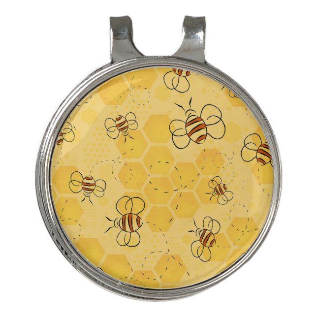 Bee Buzzing Honey Bees Cute  Golf Hat Clip (Front)