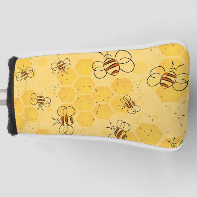 Bee Buzzing Honey Bees Cute  Golf Head Cover (Front)