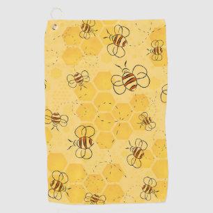 Bee Buzzing Honey Bees Cute Golf Towel