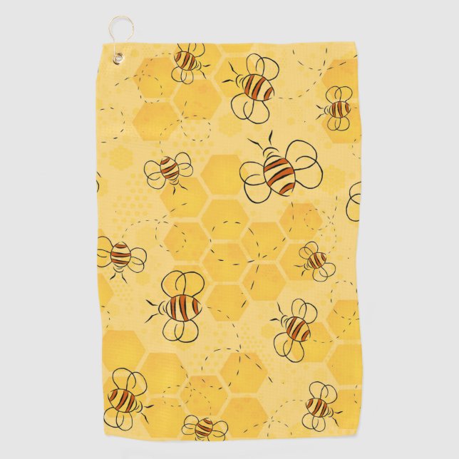 Bee Buzzing Honey Bees Cute  Golf Towel (Front)