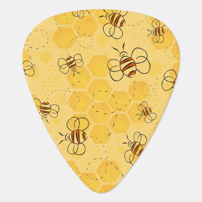 Bee Buzzing Honey Bees Cute  Guitar Pick (Front)