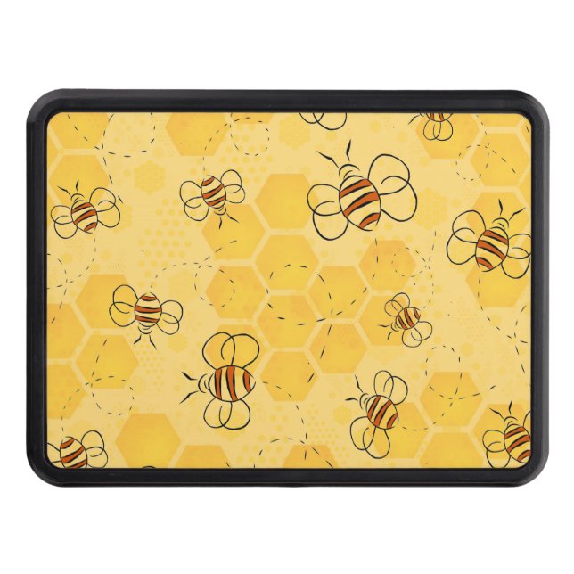 Bee Buzzing Honey Bees Cute  Hitch Cover (Front)
