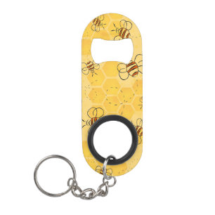 Bee Buzzing Honey Bees Cute Keychain Bottle Opener