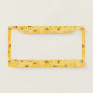 Bee Buzzing Honey Bees Cute  License Plate Frame