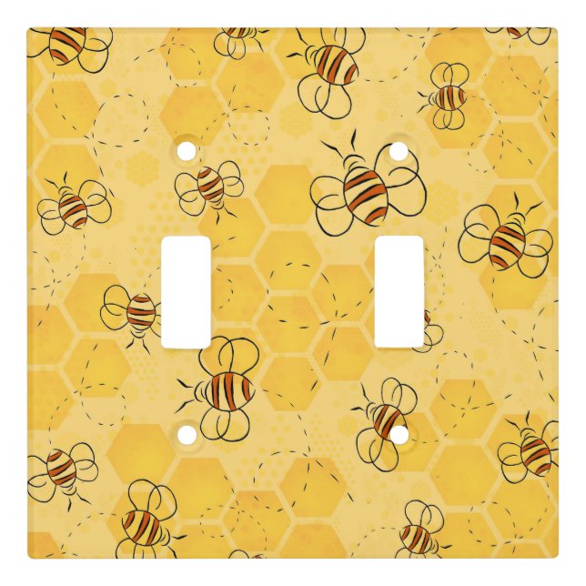 Bee Buzzing Honey Bees Cute  Light Switch Cover (Front)