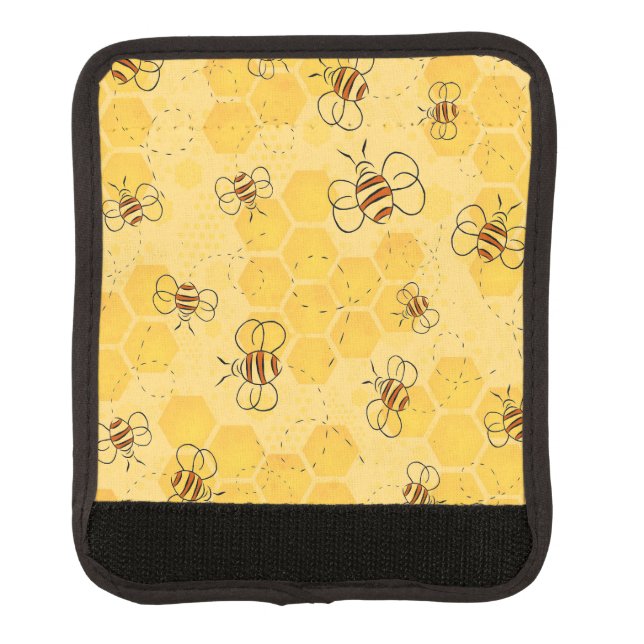 Bee Buzzing Honey Bees Cute  Luggage Handle Wrap (Front)