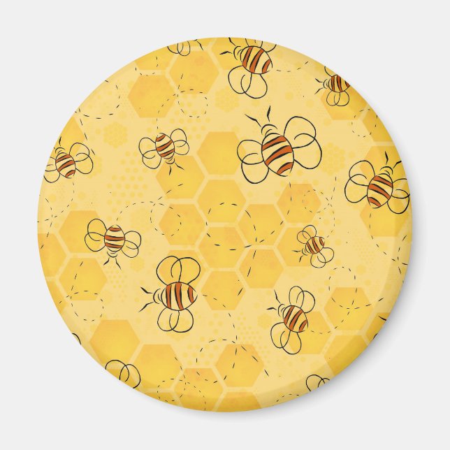 Bee Buzzing Honey Bees Cute  Magnet (Front)