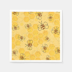 Bee Buzzing Honey Bees Cute Napkins