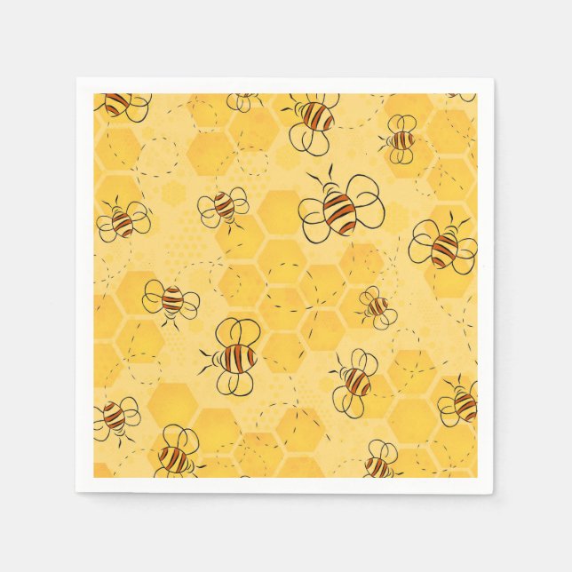 Bee Buzzing Honey Bees Cute  Napkins (Front)