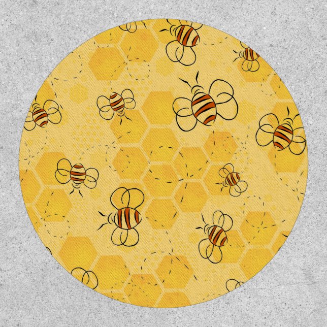 Bee Buzzing Honey Bees Cute  Patch (Front)