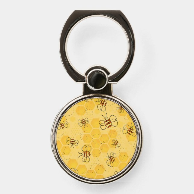 Bee Buzzing Honey Bees Cute  Phone Ring Stand (Front)