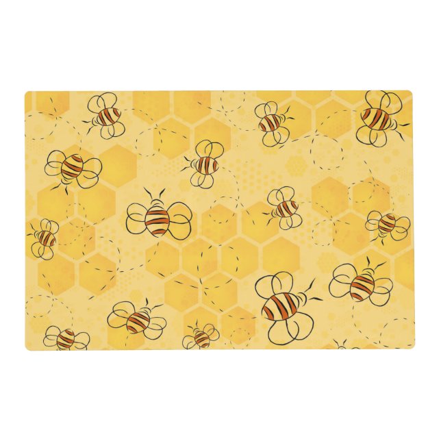 Bee Buzzing Honey Bees Cute  Placemat (Front)